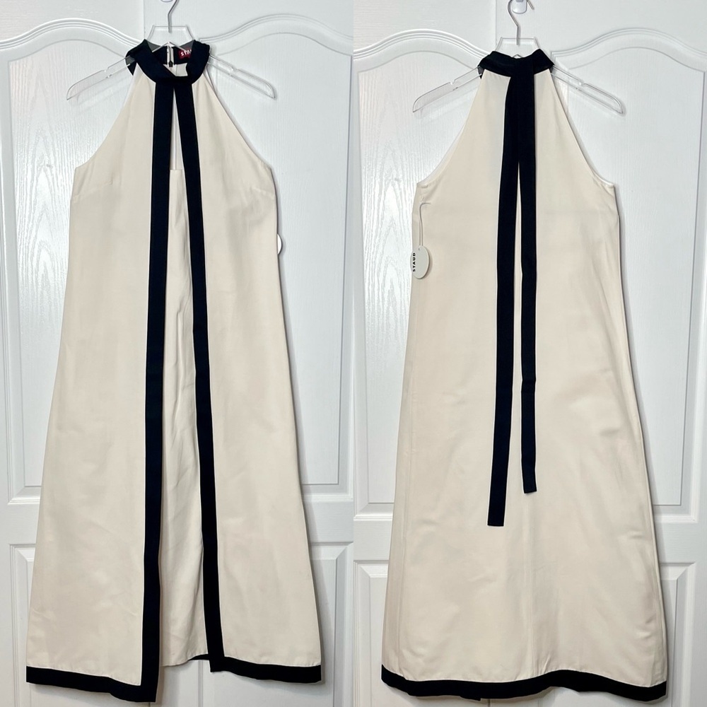 Staud Wright Halterneck Dress in Ecru and Black Size Small. Worn once. - Picture 5 of 15